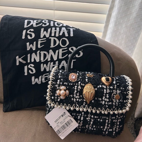 NWT Kurt Geiger Black and Gold Mini Bag with Elegant Accents (Cross listed) - Picture 2 of 13